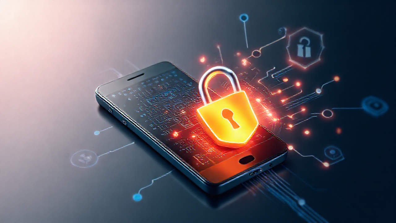 Imagem de um smartphone com aplicativo de antivírus aberto, simbolizando segurança e proteção digital.