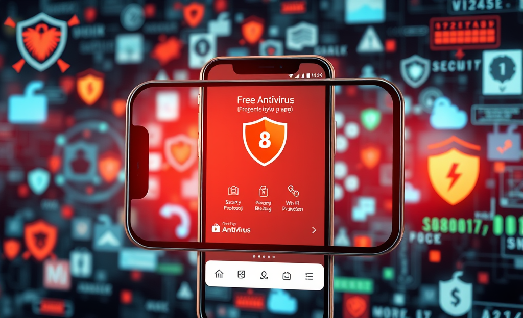 Imagem ilustrativa de aplicativos de antivírus grátis que protegem dispositivos contra vírus e ameaças digitais.
