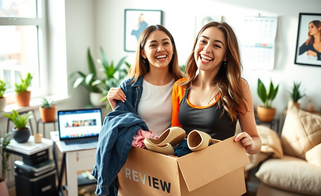 Pessoas recebendo roupas grátis da SHEIN para avaliação.