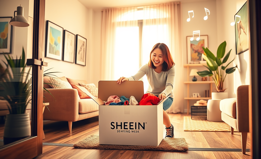 Imagem destacada sobre a SHEIN enviando roupas grátis semanalmente.